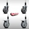 Service Caster 4'' SS Thermoplastic Rubber Swivel 1-1/8'' Expanding Stem Caster Set 2 Total Lock Brakes, 4PK SCC-SSEXTTL20S414-TPRB-2-S-2-118 - alternate 3